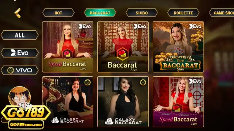 Casino Go789 - Trải nghiệm cá cược tại sảnh casino đẳng cấp 2 Hệ thống trò chơi đa dạng