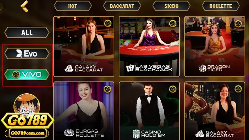 Casino Go789 - Trải nghiệm cá cược tại sảnh casino đẳng cấp 4 Các game sòng bài đỉnh cao