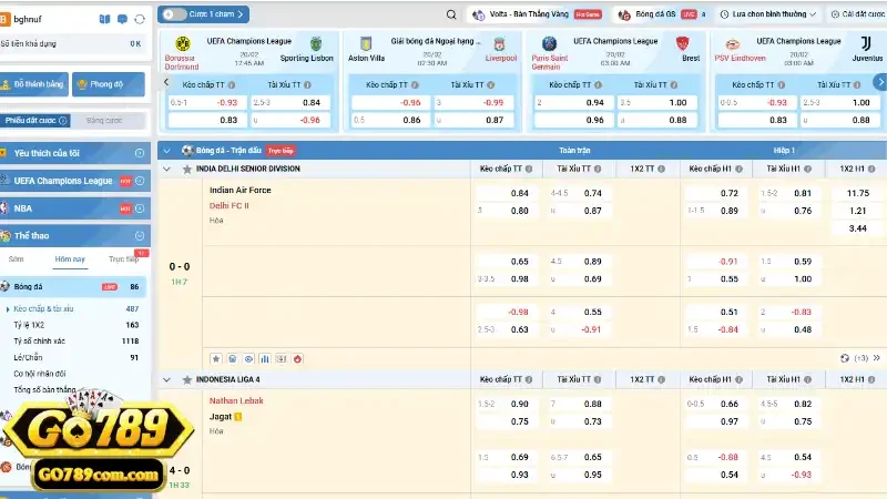 Game Thể Thao Go789 - Trải nghiệm cá cược thể thao đỉnh cao 3 Nhiều lựa chọn cá cược đa dạng